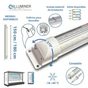 Tubo T8 LED Tipo V 27w