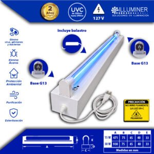 15W Kit UVC Germicida 15w