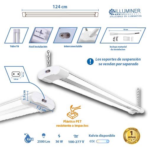 Luminario Doble Tubo LED