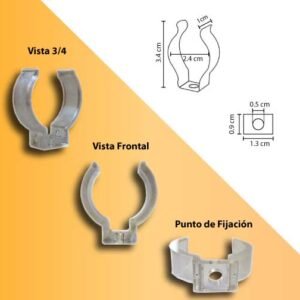 Clip Plástico Policarbonato T8