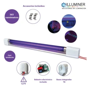 Canaleta C Lampara Luz Negra 15w