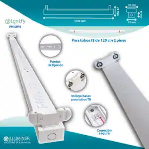 Canaleta 2 Tubos LED 120cm