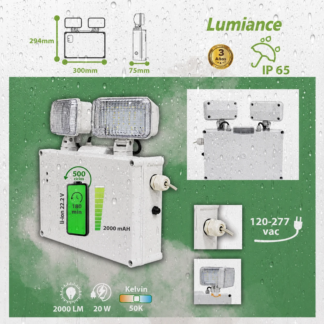 Lamp Emergencia IP65 Exterior